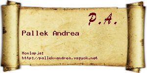 Pallek Andrea névjegykártya